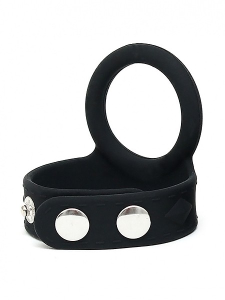 Silikon-Penis-/Hodenring, schwarz (M/L)