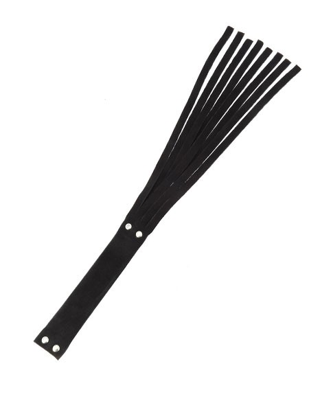 Velourleder-Striemenpeitsche, schwarz