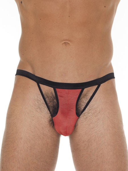 Caleb: String mit Riemchen, rot (One Size)