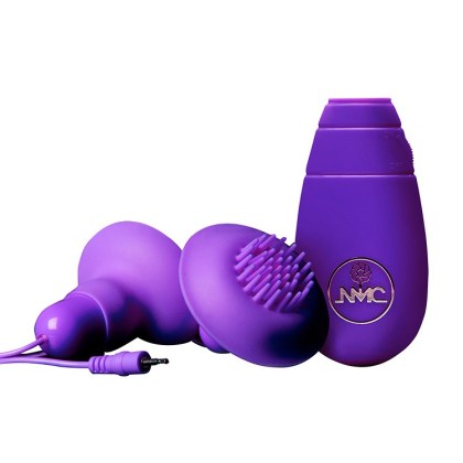 Double Double: Vibrierender Nippelsauger und Klitorisvibrator, lila Double Double: Vibrierender Nippelsauger und Klitorisvibrator, lila