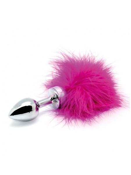 Edelstahl-Plug mit Feder, silber/pink