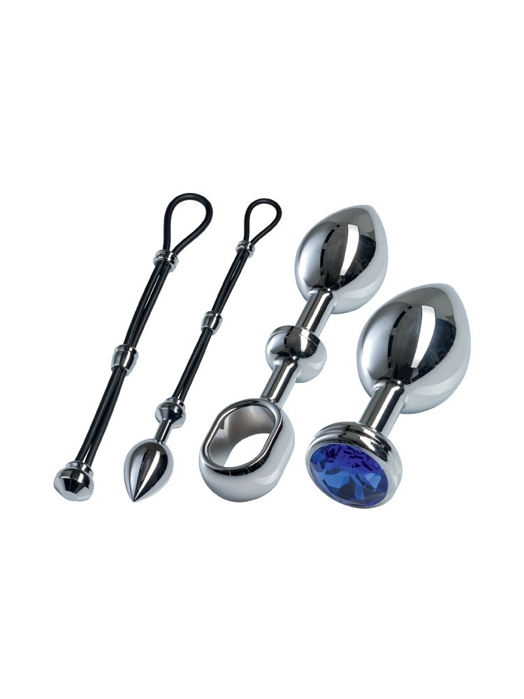 Malesation Alu Cock-Grip Set groß, silber/blau