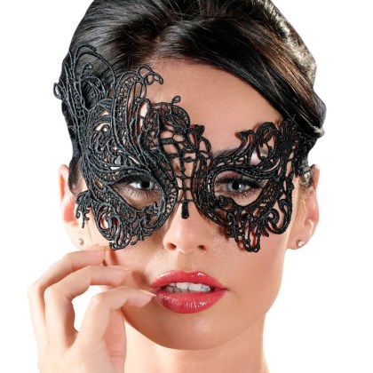 Augenmaske mit Stickerei, schwarz Augenmaske mit Stickerei, schwarz