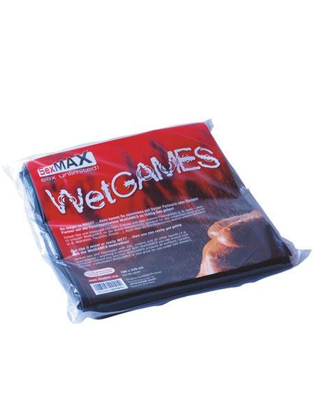 Lack-Bettlaken: Wetgames-Sex-Laken, schwarz 180x220cm