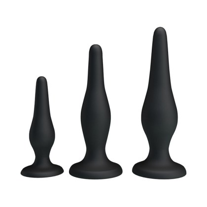 Crazy Bull Star Brothers: Analplug-Set, schwarz Crazy Bull Star Brothers: Analplug-Set, schwarz