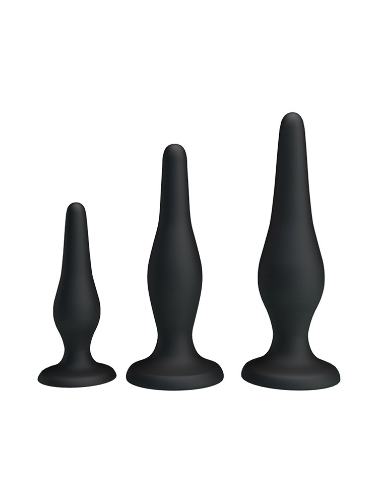 Crazy Bull Star Brothers: Analplug-Set, schwarz