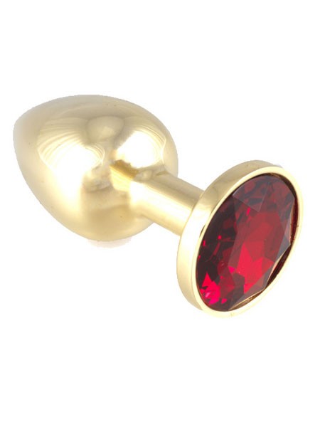 Buttplug mit rotem Kristall (140g)