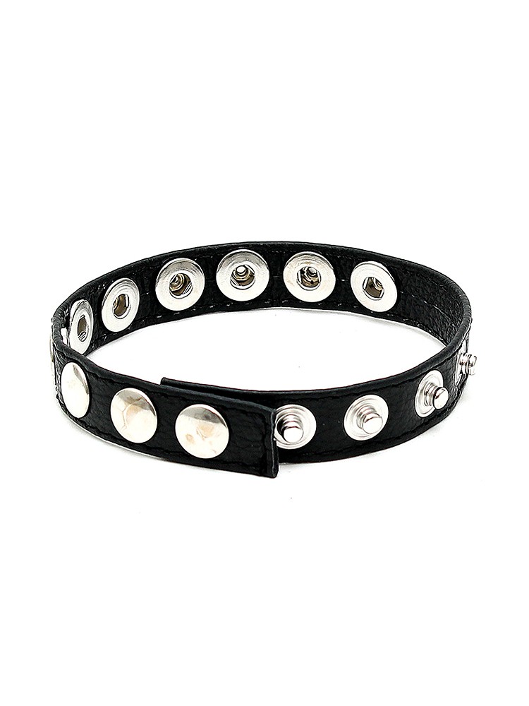 Leder-Penisriemen mit Nieten, schwarz