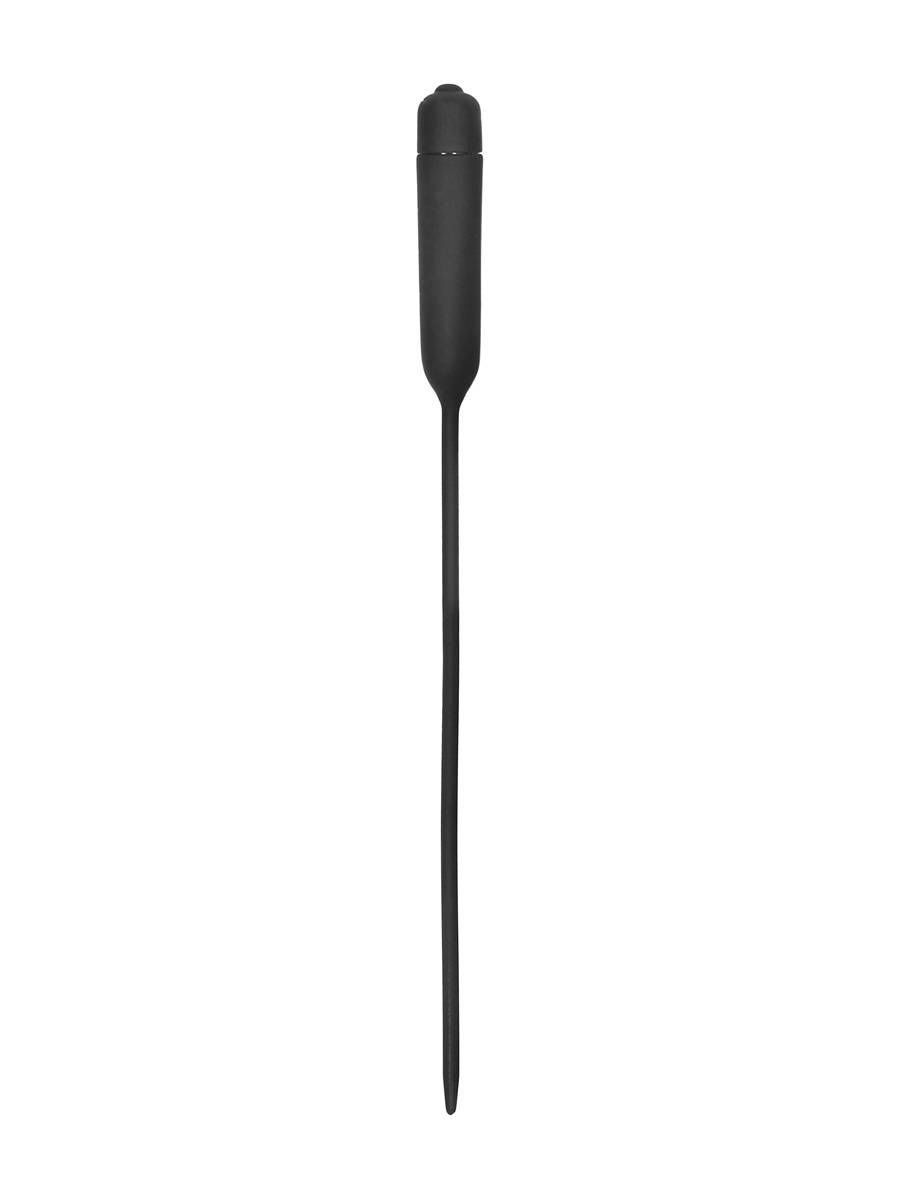 Ouch! Silicone Vibrating Bullet Plug Extra Long: Vibro-Dilator, schwarz