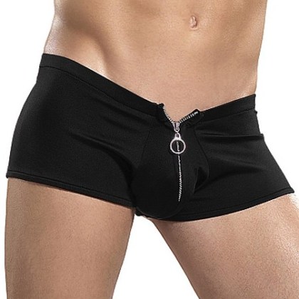Male Power Nylon Lycra: Zipper Short, schwarz (L/XL) Male Power Nylon Lycra: Zipper Short, schwarz (L/XL)