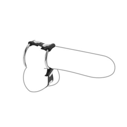 Metall-Penisringe mit Leder-Hodenteiler Metall-Penisringe mit Leder-Hodenteiler