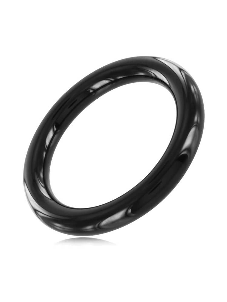 Black Label Black Line Cockring: Edelstahl-Penisring, schwarz (55mm)