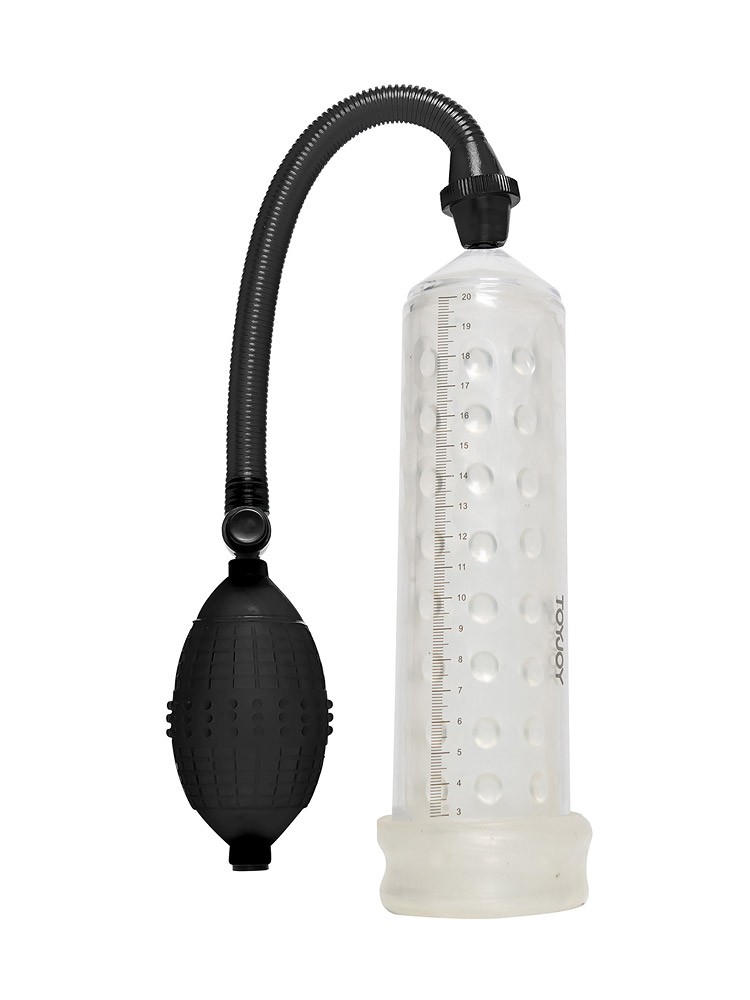Power Massage Pump: Penispumpe mit Massagefunktion, transparent