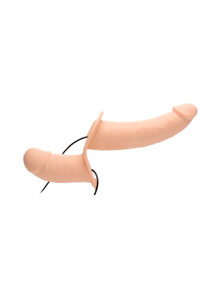 Strap U Power Peggar: Strap-On mit Doppelvibrator, haut