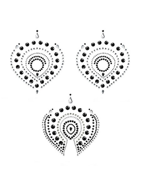 Bijoux Indiscrets Flamboyant: Bodysticker, schwarz/silber