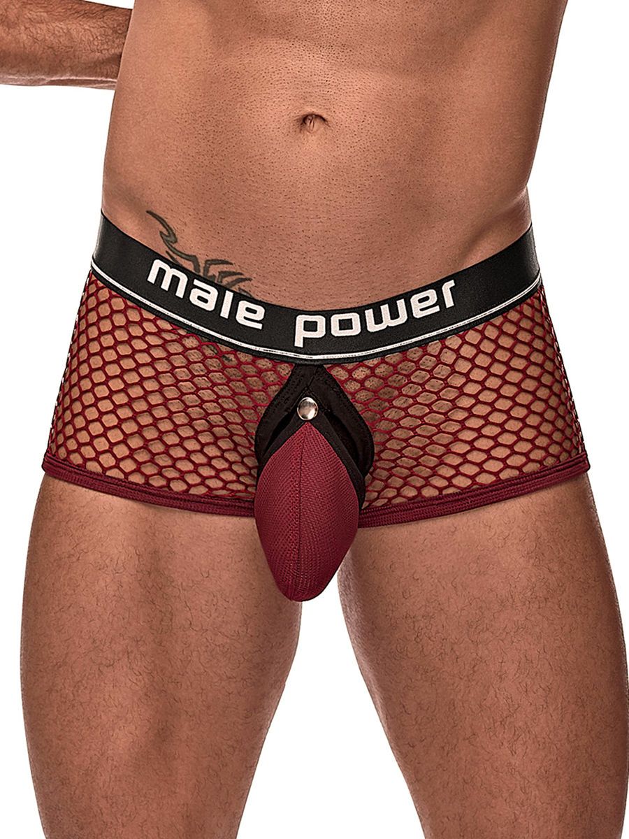 Male Power Cock Pit: Mini Cock Ring Short, burgundy (S)