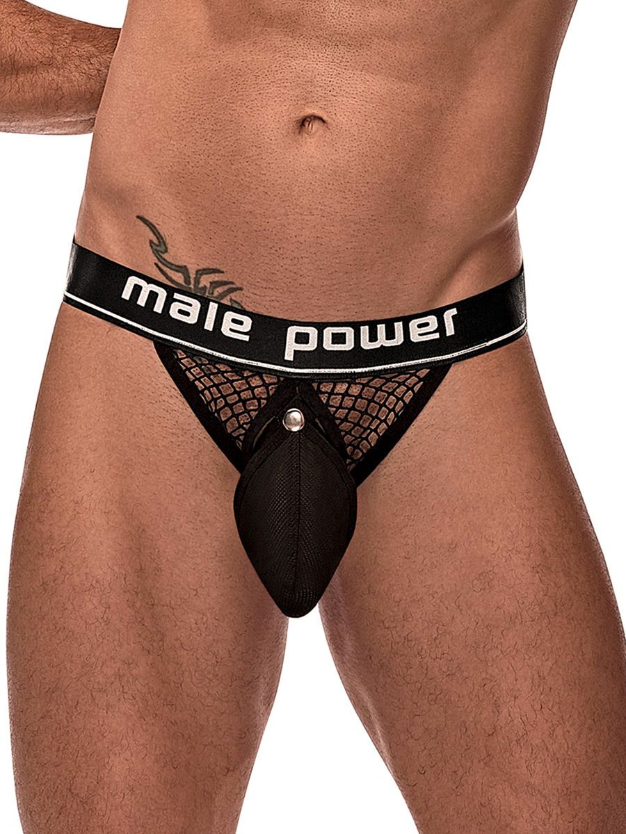 Male Power Cock Pit: Ring Jock, schwarz (S/M)