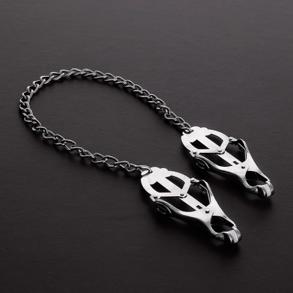 Triune Clover Nipple Clamp: Edelstahl-Nippelklemmen mit Kette Triune Clover Nipple Clamp: Edelstahl-Nippelklemmen mit Kette