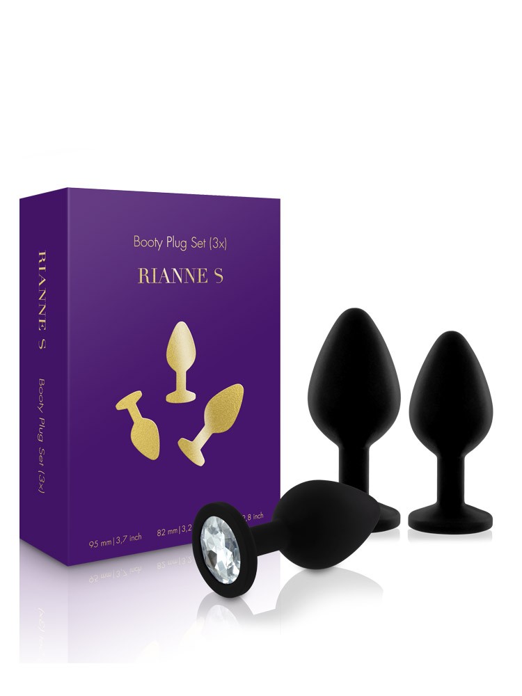 Rianne S Booty: Silikon-Plug-Set, schwarz