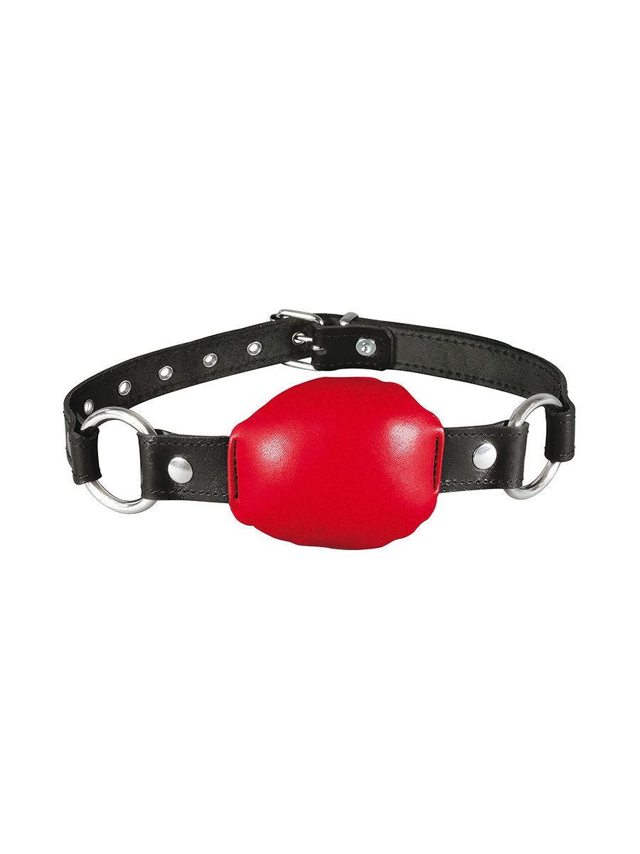 Xx-DreamsToys: Leder-Mundknebel, rot/schwarz