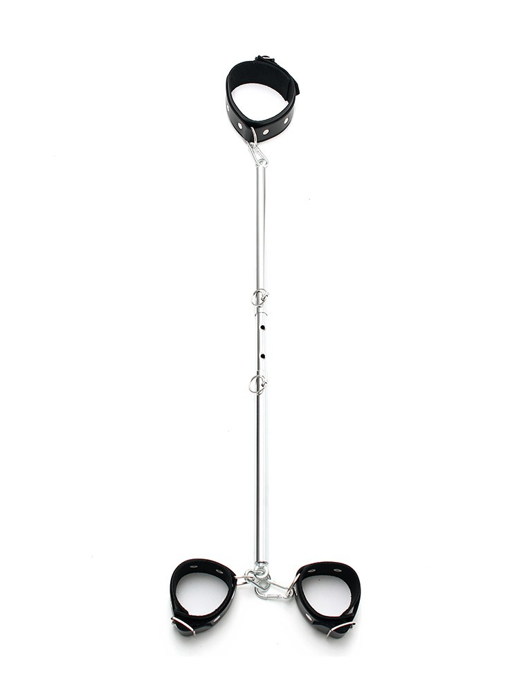 Leder-Hals-Handfessel mit Spreizstange