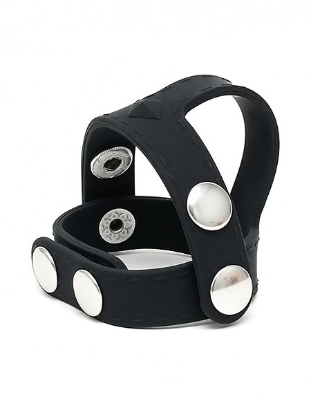 Silikon-Penis-/Hodenriemen, schwarz