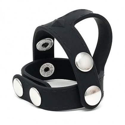 Silikon-Penis-/Hodenriemen, schwarz Silikon-Penis-/Hodenriemen, schwarz