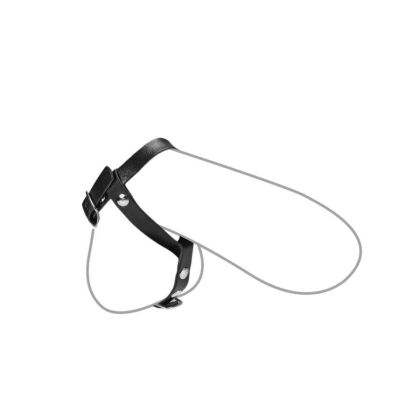 Leder-Penis-/Hodenriemen mit Hodenteiler + Schnalle, schwarz Leder-Penis-/Hodenriemen mit Hodenteiler + Schnalle, schwarz