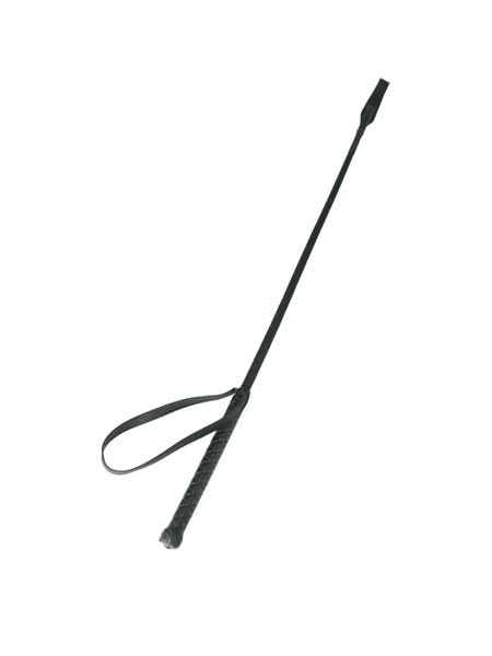 Kunststoff-Gerte mit Lederspitze, schwarz