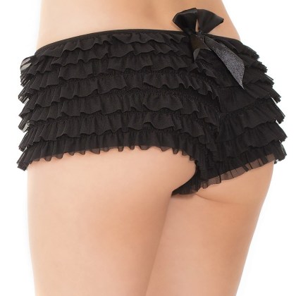 Coquette: Rüschen-Panty, schwarz (Queen Size) Coquette: Rüschen-Panty, schwarz (Queen Size)