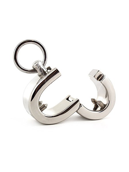 Black Label Stainless Steel Testickle Shakle with Spikes: Edelstahl-Hodenstre...