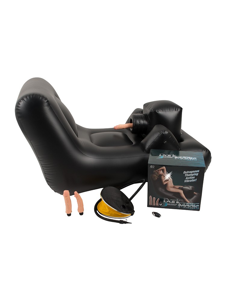 Dark Magic Thrusting Bed: Liebeskissen mit Vibrator, schwarz/haut