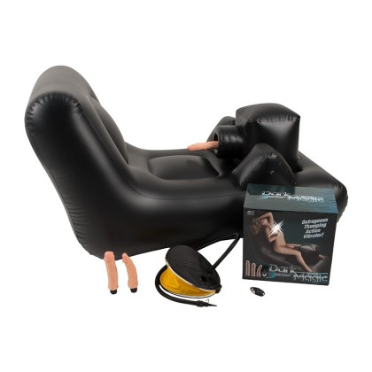 Dark Magic Thrusting Bed: Liebeskissen mit Vibrator, schwarz/haut Dark Magic Thrusting Bed: Liebeskissen mit Vibrator, schwarz/haut
