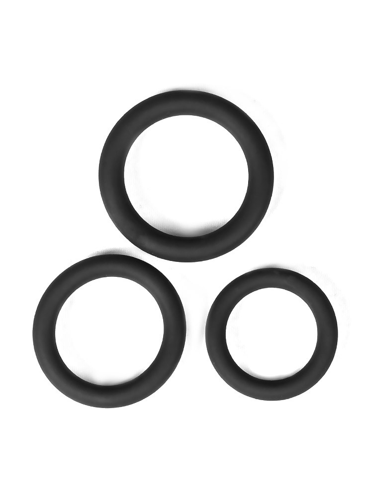 Malesation Cockring-Set Beginner: Penisringe-Set, schwarz