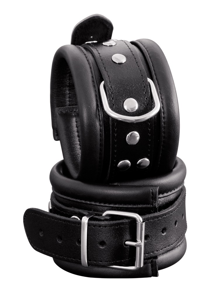 Xx-DreamsToys: Leder-Fußfesseln breit, schwarz