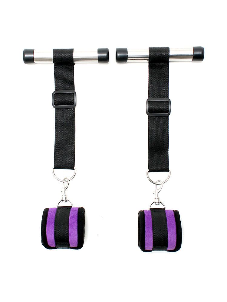 Softbondage Türfessel-Set, lila/schwarz