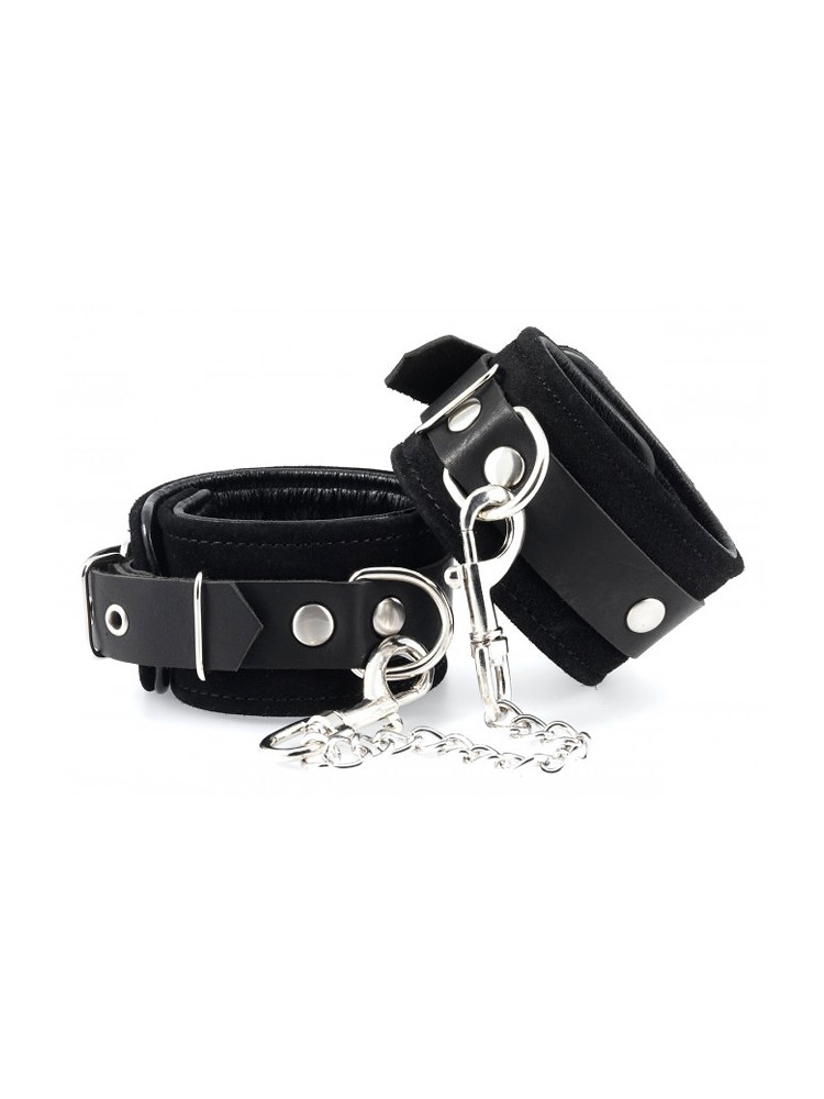 Velourleder-Fußfesseln, schwarz