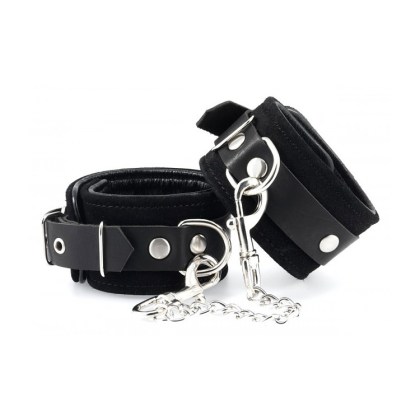 Velourleder-Fußfesseln, schwarz Velourleder-Fußfesseln, schwarz