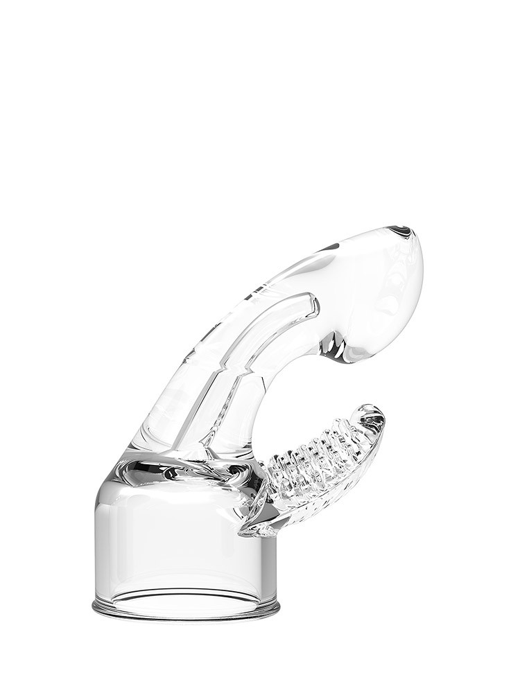 Power Wand Dual Stimulation: Vibratoraufsatz, transparent