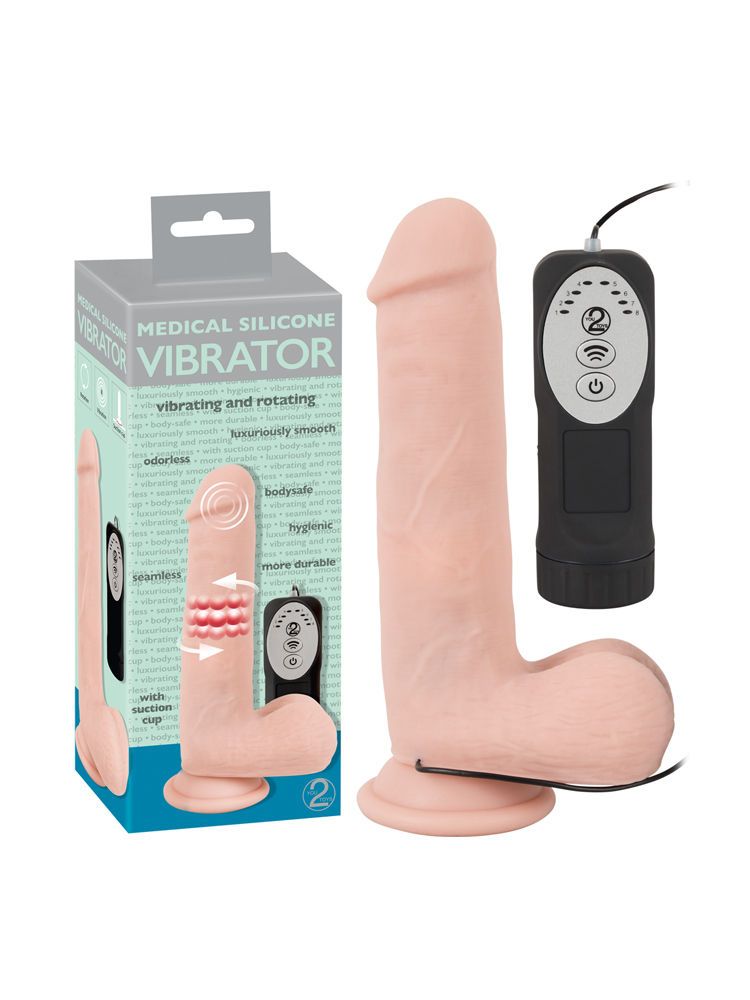 Medical Silicone Rotating Vibrator: Naturvibrator, hautfarben