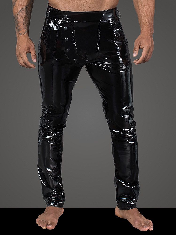 Noir Handmade: Lack-Hose H060, schwarz (L)