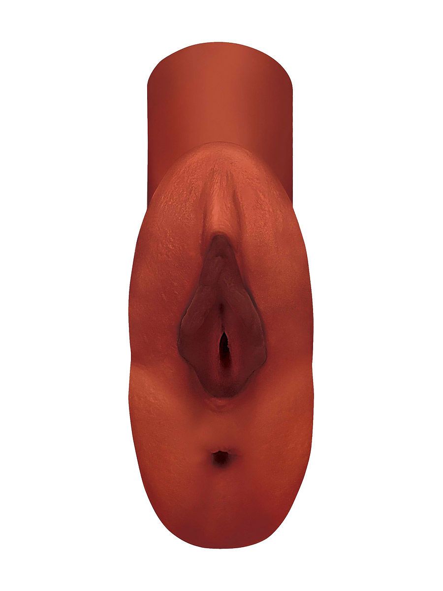 PDX Plus Perfect Pussy Double Stroker: Masturbator, haut dunkel