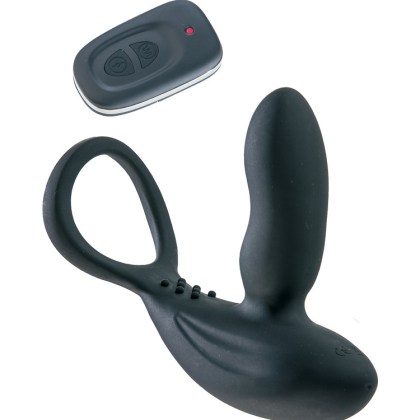 Malesation Love-Rider: Prostatavibrator mit Penis-/Hodenring, schwarz Malesation Love-Rider: Prostatavibrator mit Penis-/Hodenring, schwarz