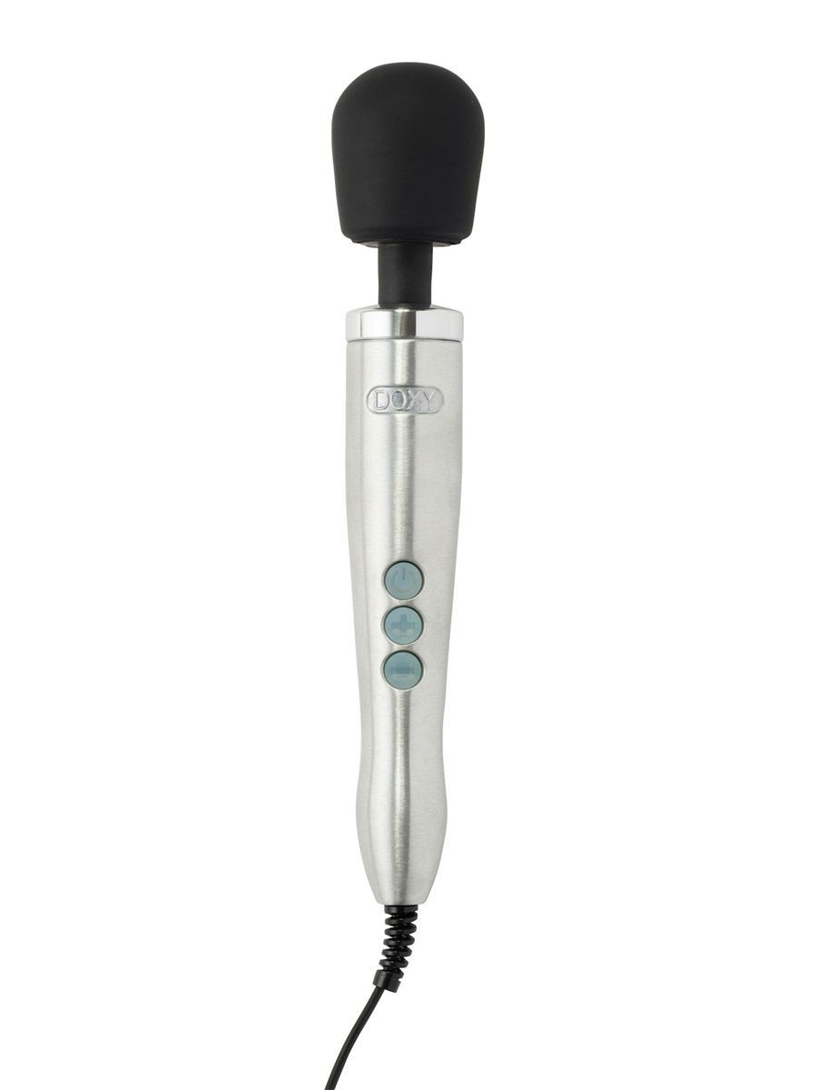 Doxy Die Cast Wand: Massage-Vibrator, silber/schwarz