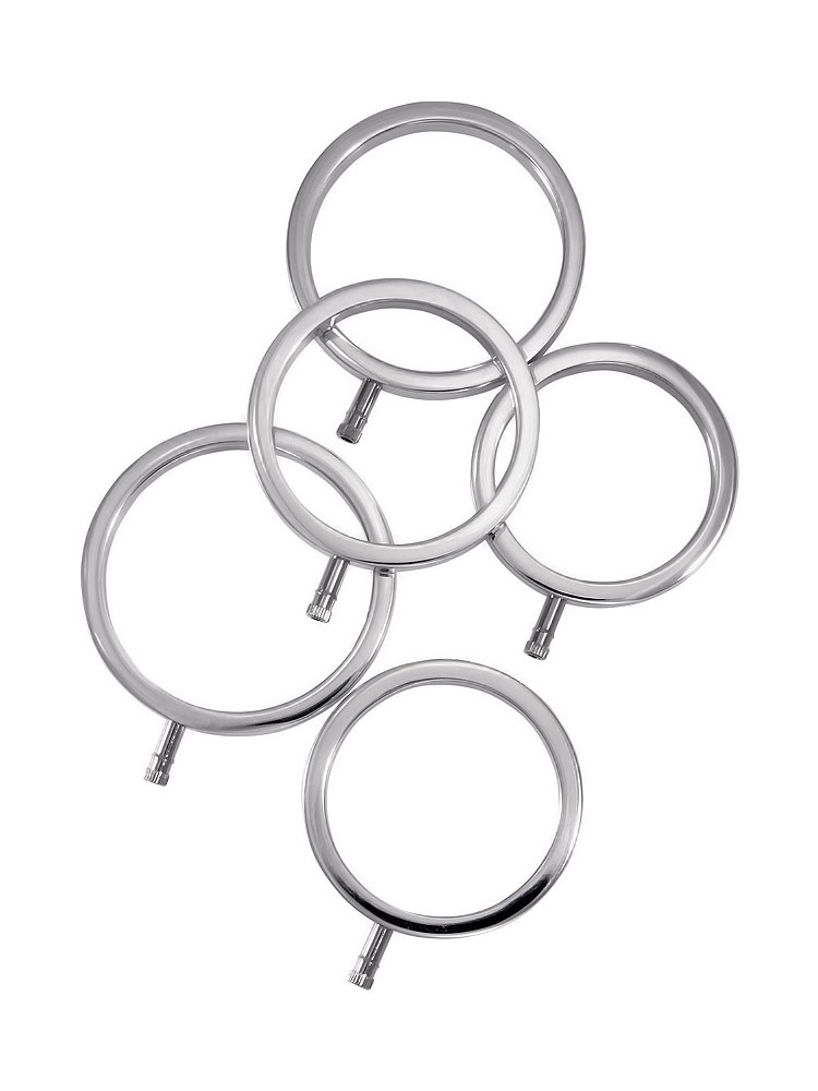 ElectraStim ElectraRings: Elektro-Penisringe 5er Set, silber