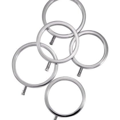 ElectraStim ElectraRings: Elektro-Penisringe 5er Set, silber ElectraStim ElectraRings: Elektro-Penisringe 5er Set, silber