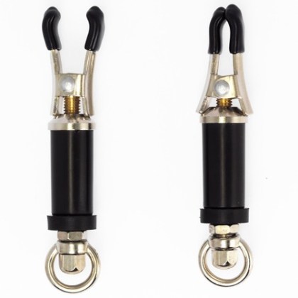 Metall-Nippelklemmen, silber/schwarz Metall-Nippelklemmen, silber/schwarz