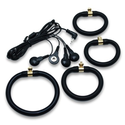 Elektro Sex: Penisringe 4er Set, unipolar Elektro Sex: Penisringe 4er Set, unipolar
