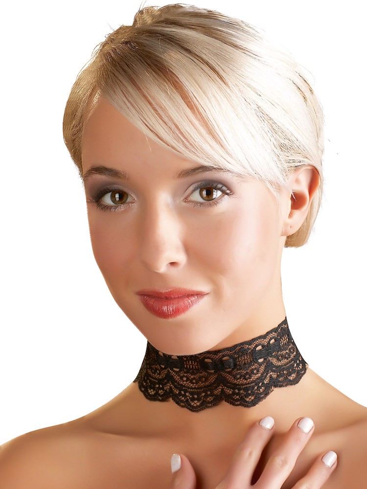 Spitzenhalsband, schwarz