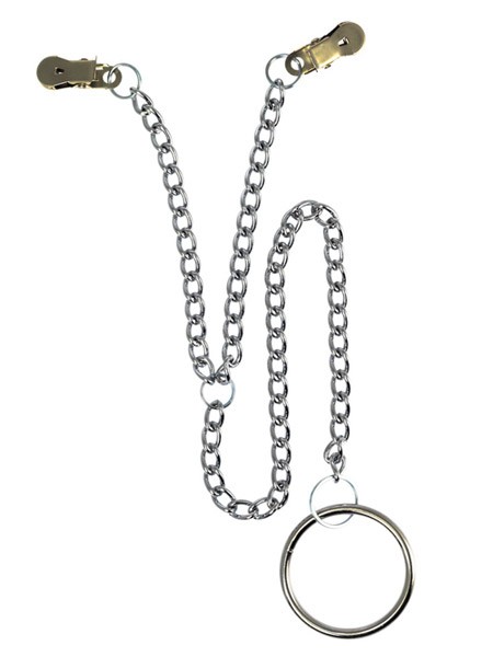 Nippelklemmen mit Penisring und Kette